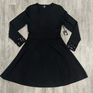 Jason Wu Womens A-Line Sweater Dress Sequin Cuffs Long Sleeve Medium NWT